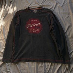 Vintage black & red 90s Waffleknit Patriot Colorado long sleeve shirt